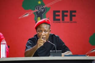 CIC Julius Malema addresses the media at Winnie Madikizela Mandela House