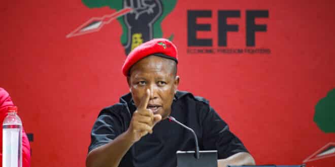 CIC Julius Malema addresses the media at Winnie Madikizela Mandela House